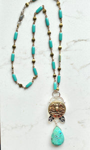 Owl Victorian Button Necklace