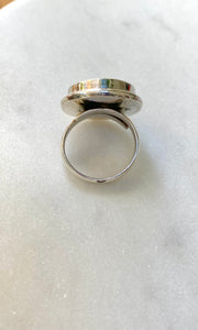 Antique Picture Button Ring