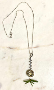 Dotted Antique Button Necklace