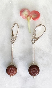 Brown flower earrings