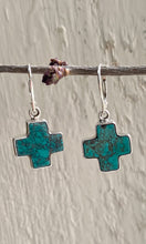 Load image into Gallery viewer, Turquoise Cross Earrings
