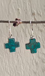 Turquoise Cross Earrings