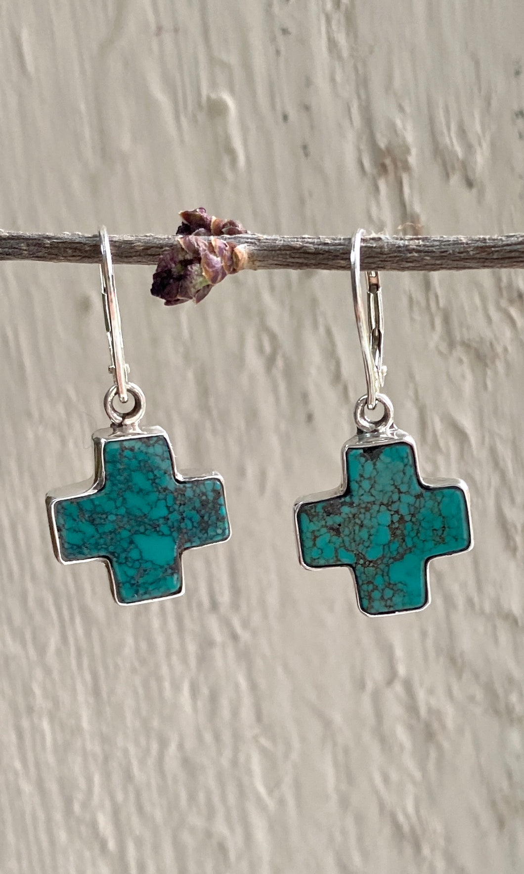 Turquoise Cross Earrings