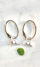 Load image into Gallery viewer, Sweet Leaf Lever Back Hoop Earrings
