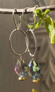 Crystal Earrings with Gold