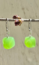 Load image into Gallery viewer, Green faceted Cube Earrings
