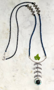 SALE/Blue Flower Drop Necklace