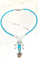 Load image into Gallery viewer, Water Lily Antique Button Necklace
