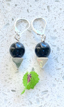 Load image into Gallery viewer, Contemporary Triangle with Black Earrings

