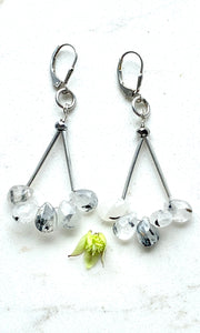 Rutilated Quarts Long Earrings