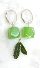 Load image into Gallery viewer, Green faceted Cube Earrings
