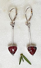 Load image into Gallery viewer, Red Bohemian Glass Button Earrings
