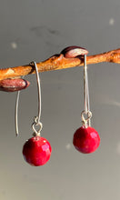 Load image into Gallery viewer, Darker Red Crystal Earrings
