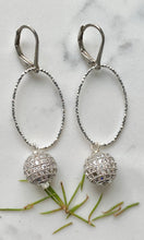 Load image into Gallery viewer, Large Silver Pave Earrings
