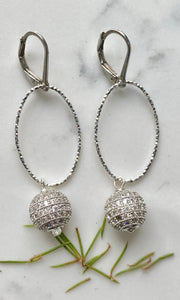 Large Silver Pave Earrings
