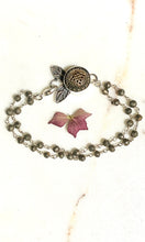 Load image into Gallery viewer, Pyrite Flower Button Bracelet
