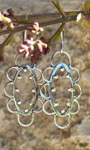 Oval Flower Earrings