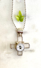 Load image into Gallery viewer, Mini White Antique Baby Button Cross (A)
