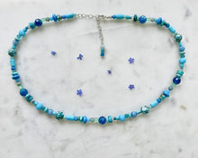 Load image into Gallery viewer, Mixed Stones Aqua Turquoise Necklace
