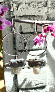 Hoop and Pearls Earrings