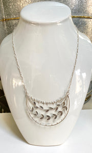 Layered Vines Crescent Necklace