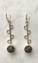 Load image into Gallery viewer, Silver Druzy Happy Earrings
