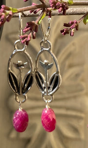 Ruby Tulip Earrings
