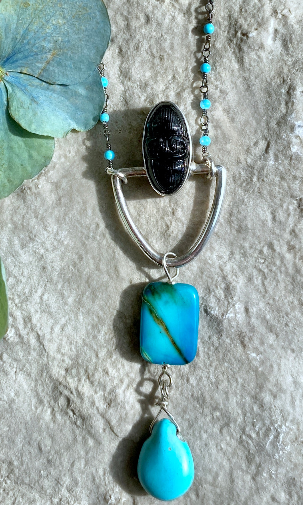 Turquoise and Black Necklace