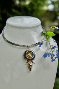Antique Button Pendant Necklace