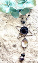 Load image into Gallery viewer, SALE/Antique button Necklace with shell and pearl
