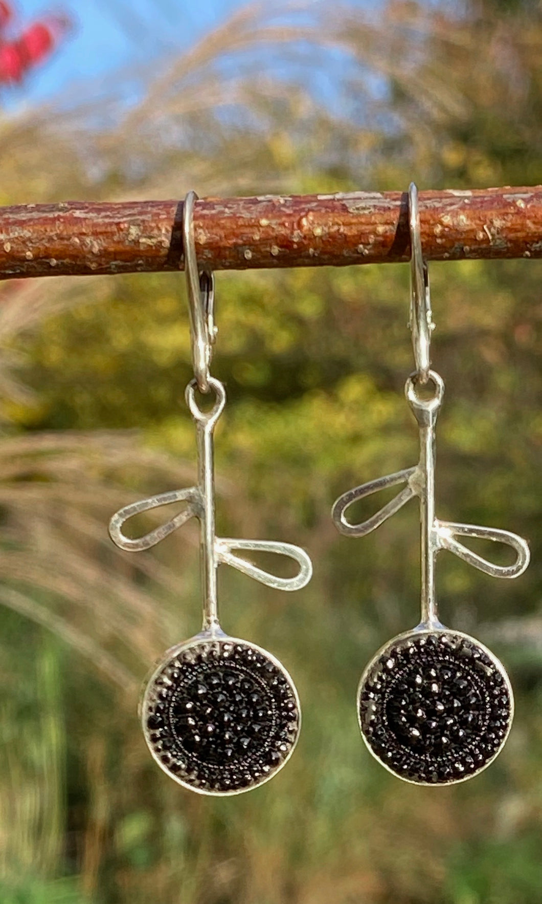 Black Flower Earrings
