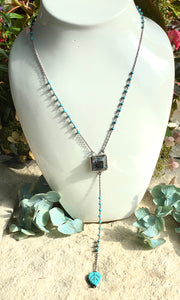 Square Shell Y Necklace