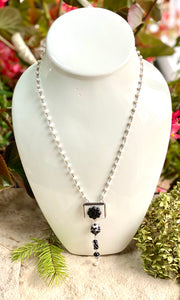 Black and White Drop Necklace