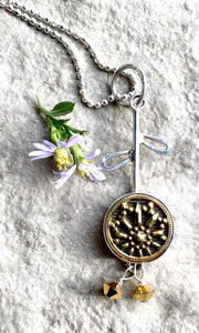 Brass Flower Drop Necklace