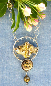 Antique Pin and Button Necklace