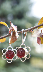 Button Flower Earrings