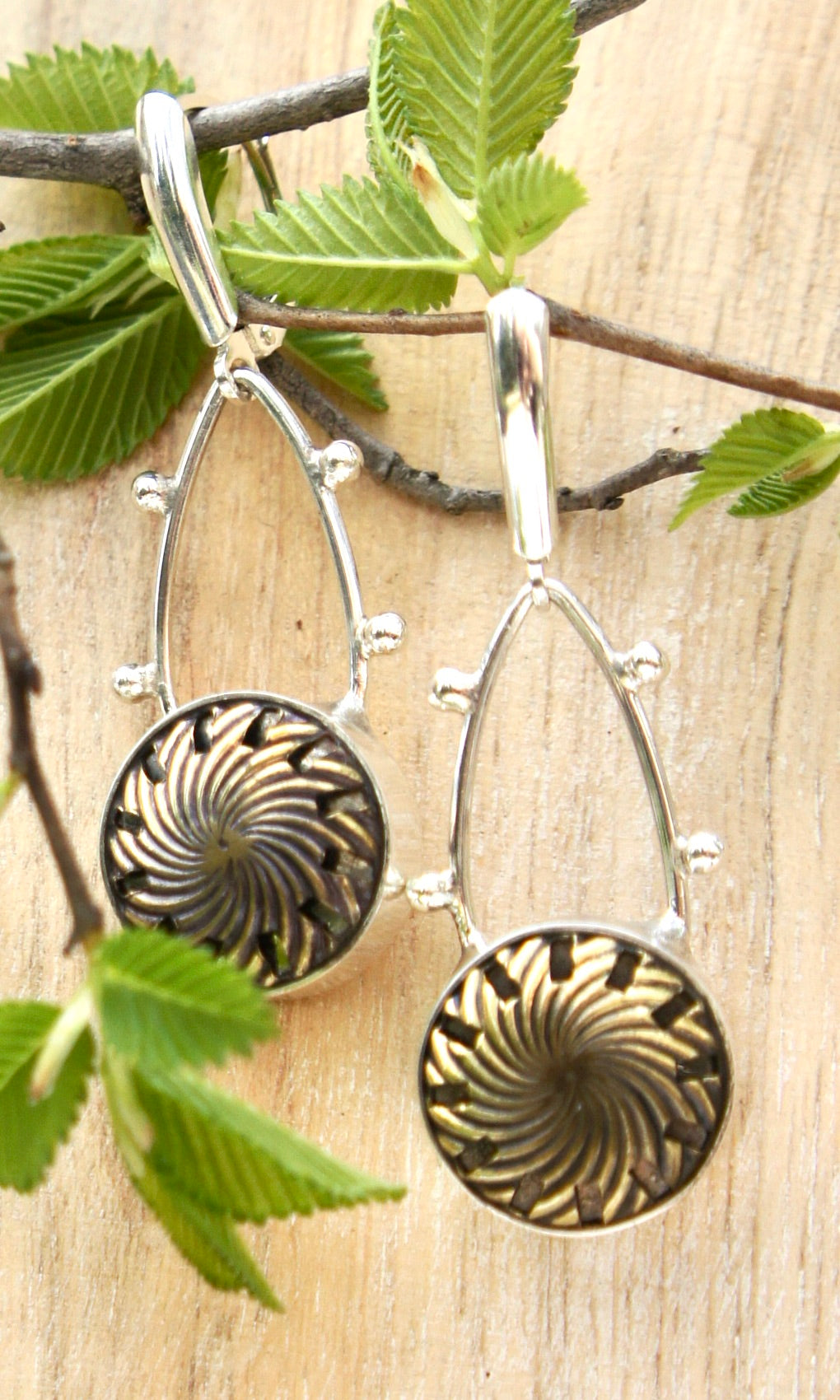 Brass Arched Doodle Earrings