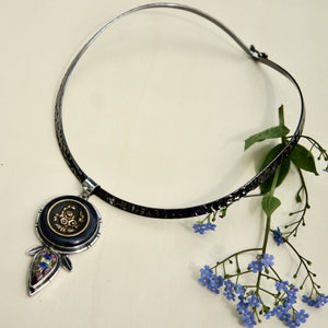 Antique Button Pendant Necklace