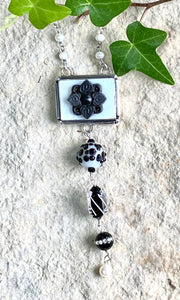 Black and White Drop Necklace