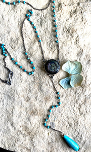 Cabin in the woods Lariat Necklace