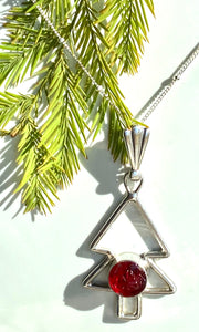 Button Christmas Tree Necklace