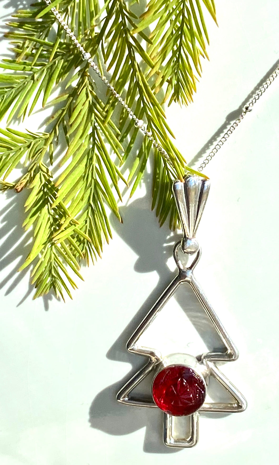 Button Christmas Tree Necklace