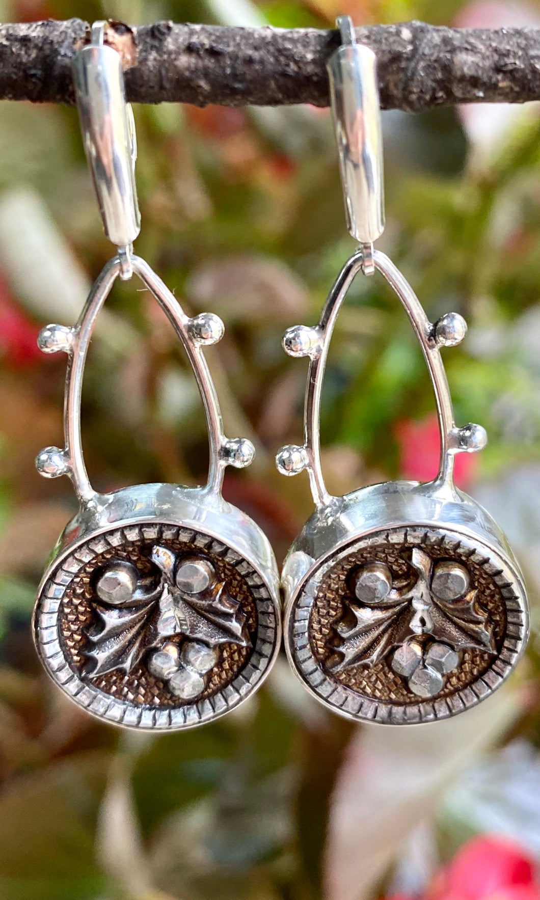 Arched Button Earrings
