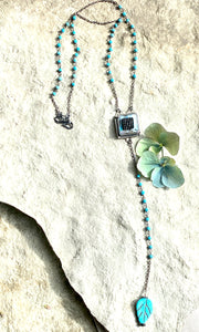 Square Shell Y Necklace
