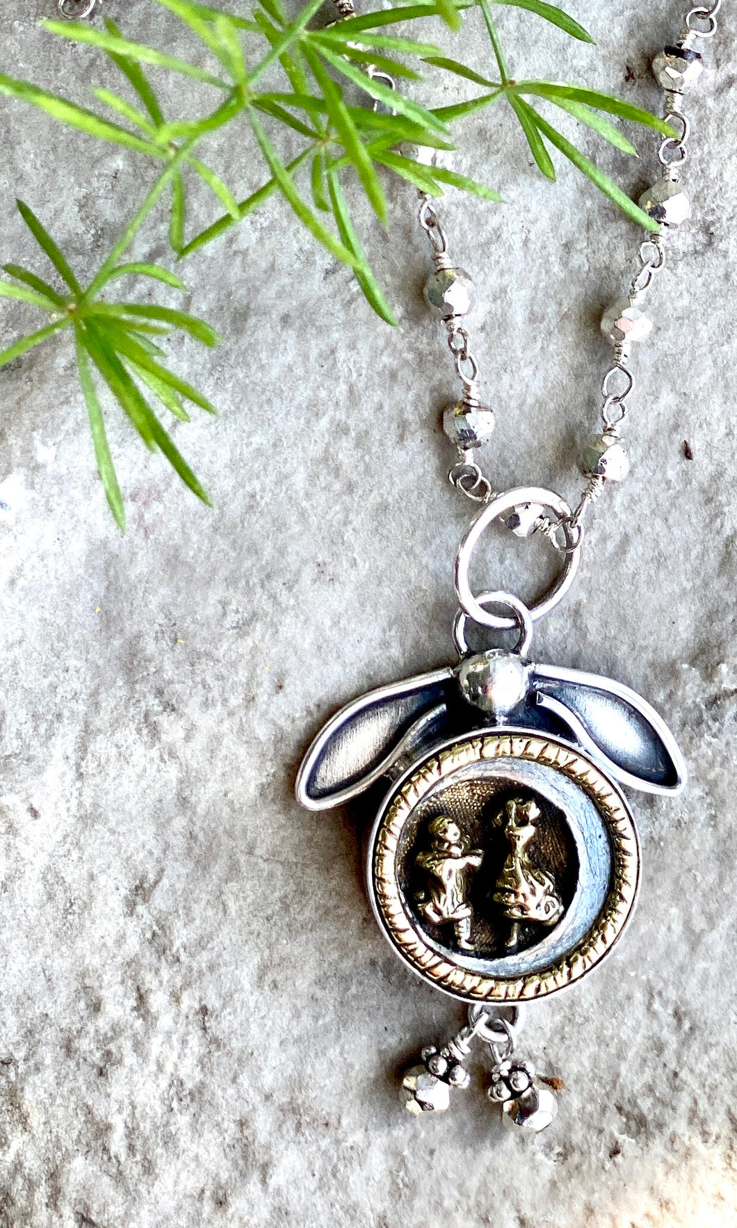 Pierrot and Pierrette Pyrite Necklace