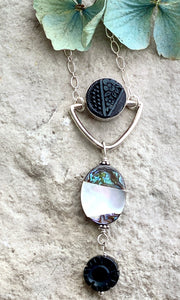 Modern Antique button Necklace
