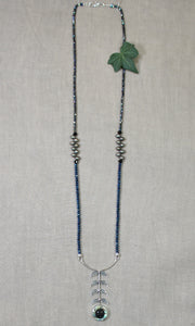 Blue Flower Drop Necklace