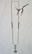 Load image into Gallery viewer, SALE/Beige Flower Drop Necklace
