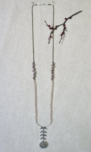 Beige Flower Drop Necklace