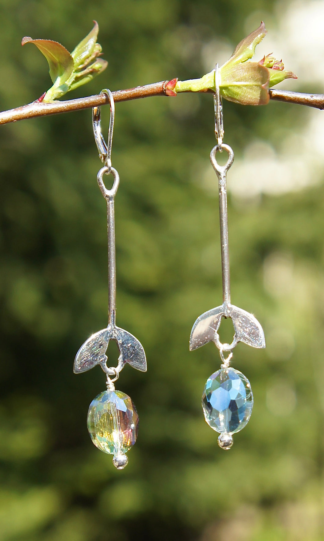 Reversible Long Leaf Drop Earrings